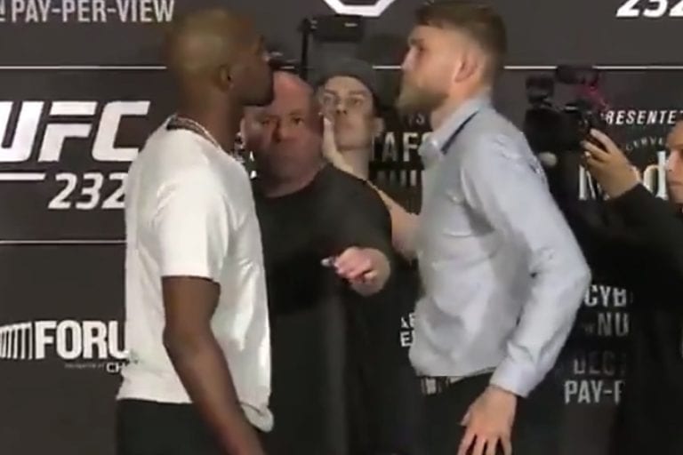 Video: Watch Jones & Gustafsson’s UFC 232 Presser Staredown