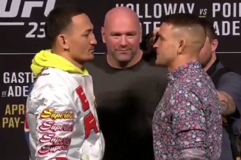 Watch: Max Holloway & Dustin Poirier’s First UFC 236 Faceoff