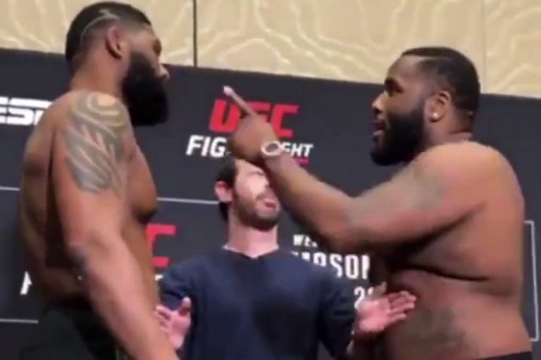 Video: Justin Willis Trash Talks Curtis Blaydes At UFC Nashville Weigh-Ins