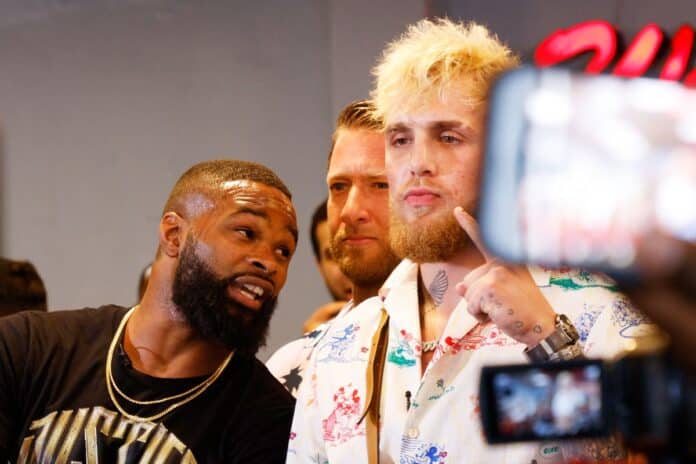 Jake Paul Reacts To Tyron Woodley Training With Floyd Mayweather ...