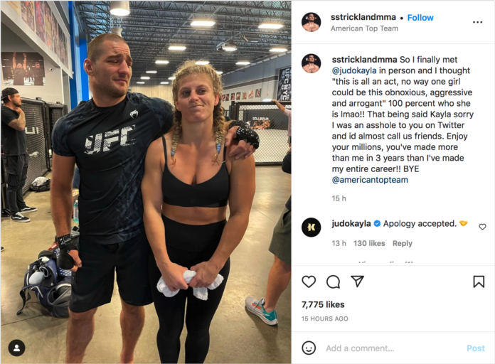 Sean Strickland Apology Accepted By Kayla Harrison After In-Person ...