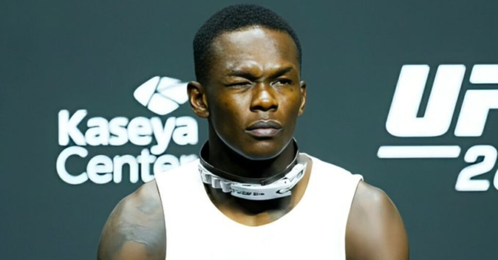 Israel Adesanya wears dog collar to UFC 287 press conference I'm a dog unleashed