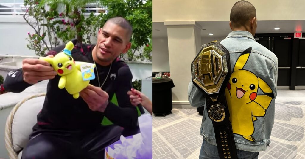 Alex Pereira trolls Israel Adesanya with Pikachu jacket UFC 287 it matches my pants