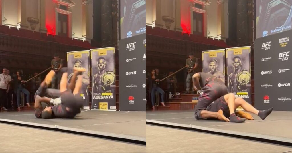 Israel Adesanya guillotine choke open workouts submission win at UFC 293