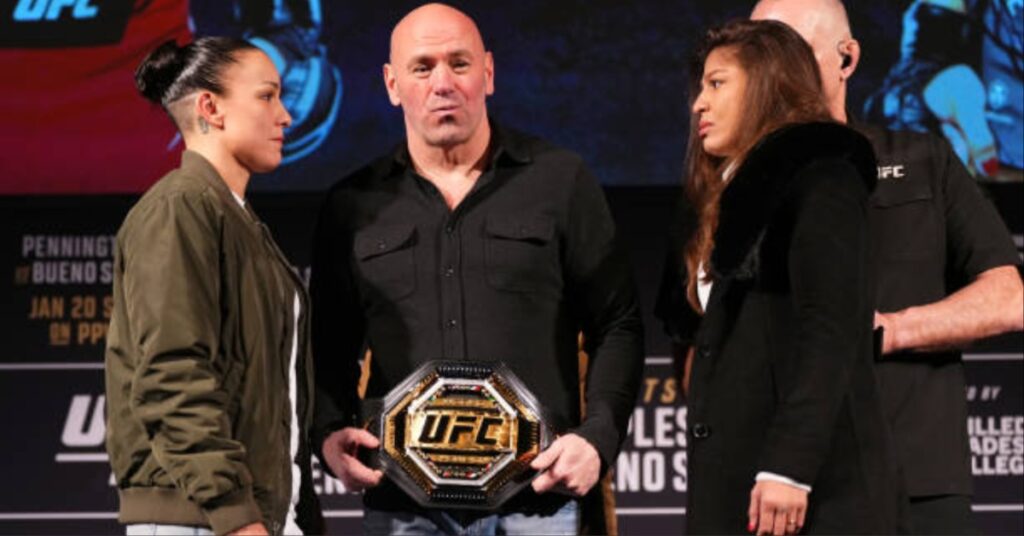 Dana White urges Raquel Pennington and Mayra Bueno Silva to step up at UFC 297 think about Ronda Rousey