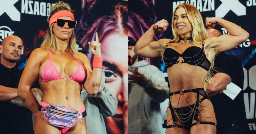 Paige VanZant and Elle Brooke strip down for final face-off ahead of Misfits Boxing title fight on May 25