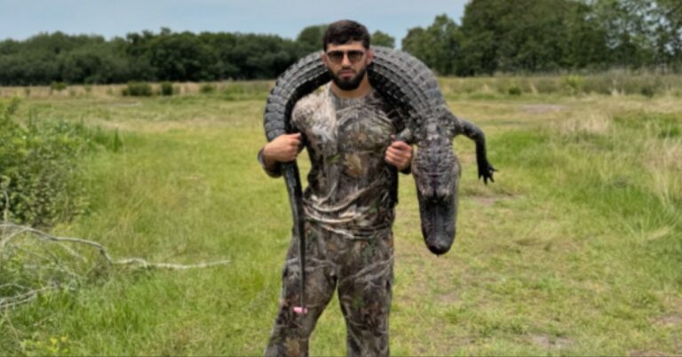 UFC contender Arman Tsarukyan 'Choked Out' alligator during South Florida fishing trip: 'I got a license to kill'