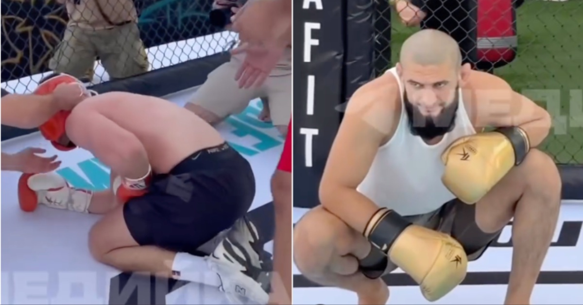 Video – UFC star Khamzat Chimaev lays down beating on Russian streamer in brutal sparring fight