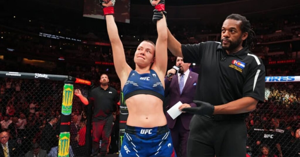 Rose Namajunas lands decision win over Tracy Cortez knocks off fake eyelash UFC Denver Highlights