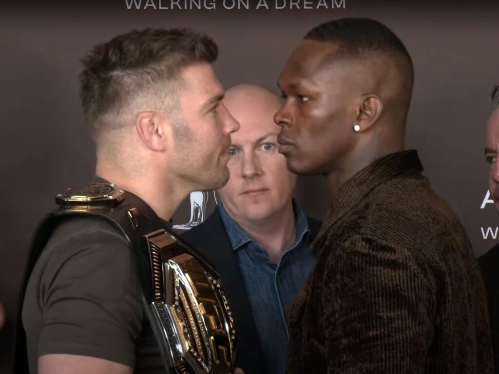 du plessis adesanya ufc 305 face off stare down