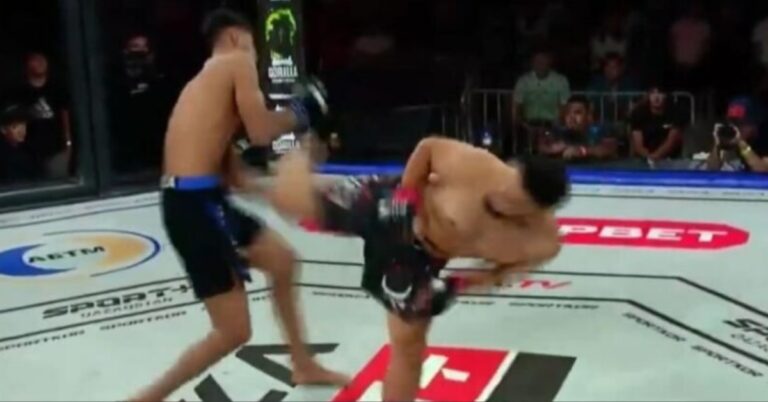 Watch: MMA Fighter Lands Spinning Wheel Kick Knockout in Just 20 Seconds