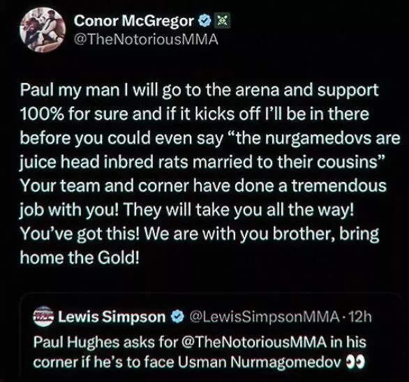 Conor McGregor Khabib Usman Paul Hughes