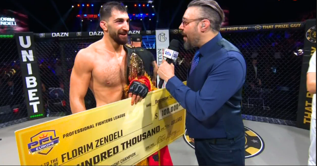 Florim Zendeli Captures $100,000 with a first round Rear-Naked Choke in the PFL Finals "It's easy."