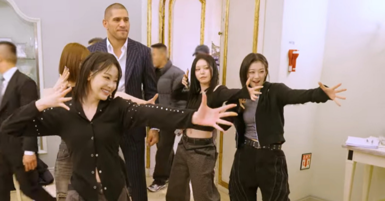 Watch: Alex Pereira Dances with K Pop Group tripleS