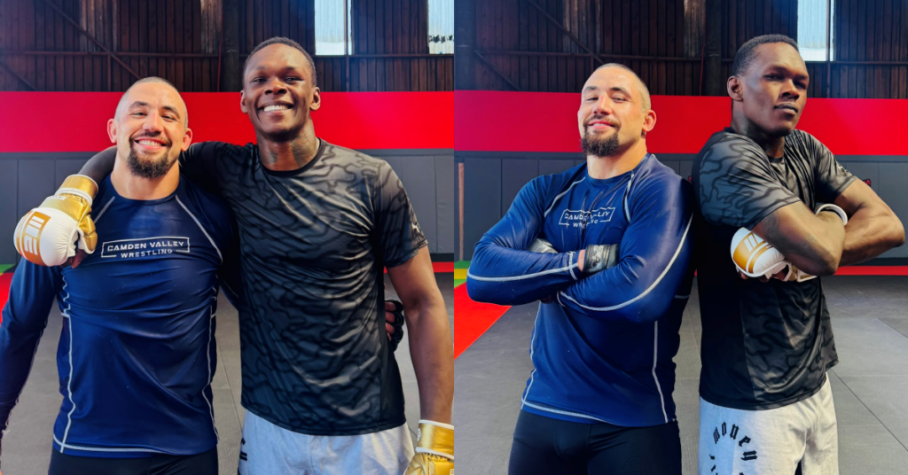 Video - Israel Adesanya trains with former foe Robert Whittaker ahead of fighting return at UFC Abu Dhabi