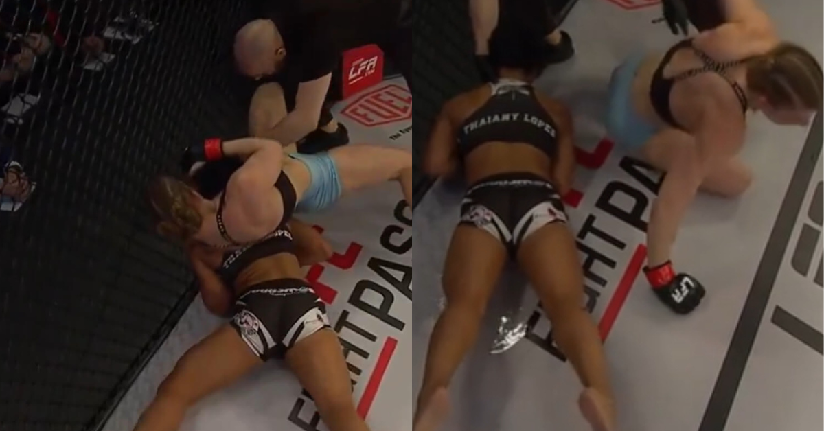 Watch WMMA Fighter Urinates While Being Submitted During Title Fight MMA Fighter Fighter Pees While Being Submitted