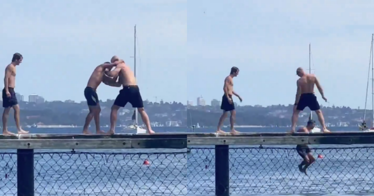 Video - UFC 312 star Sean Strickland throws kids off pier in Sydney ahead of title fight