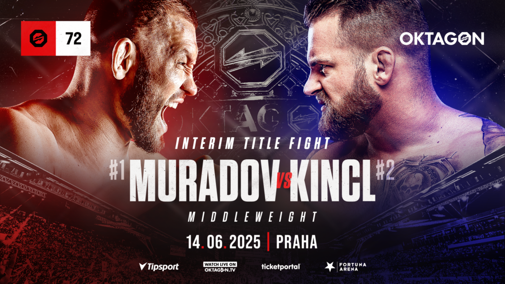 Makhmud Muradov clashes with Patrik Kincl for interim middleweight belt in football stadium at OKTAGON 72 2