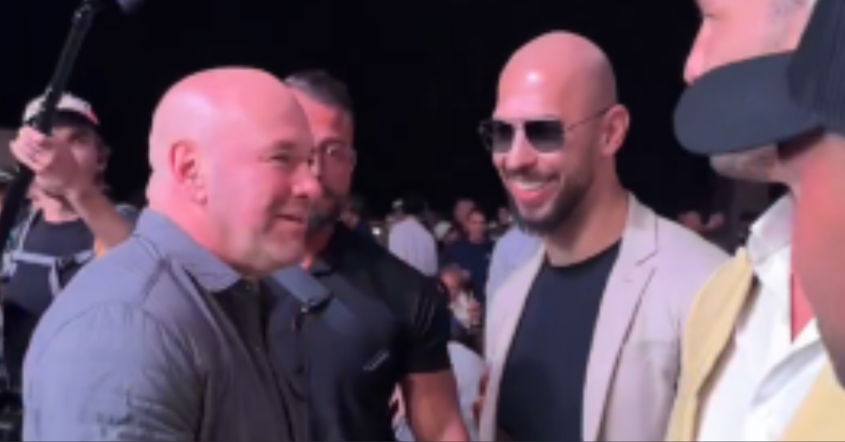 Andrew Tate Receives Warm Welcome From Dana White at Power Slap 12