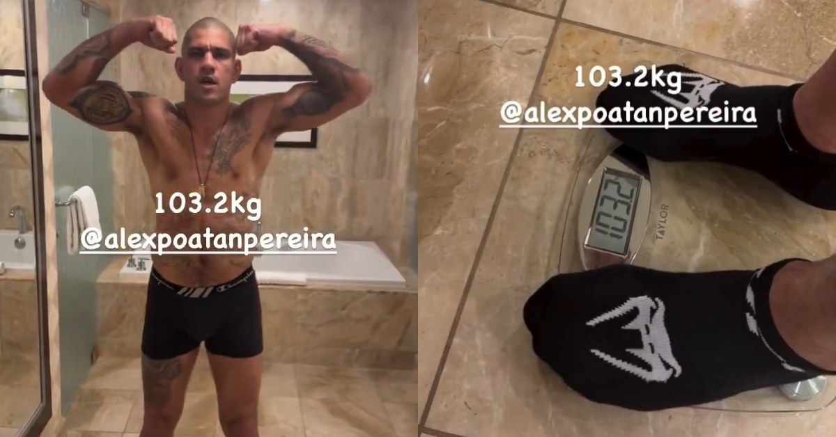 Video - Alex Pereira steps on scales with sizeable weight cut ahead of UFC 313 title fight this weekend